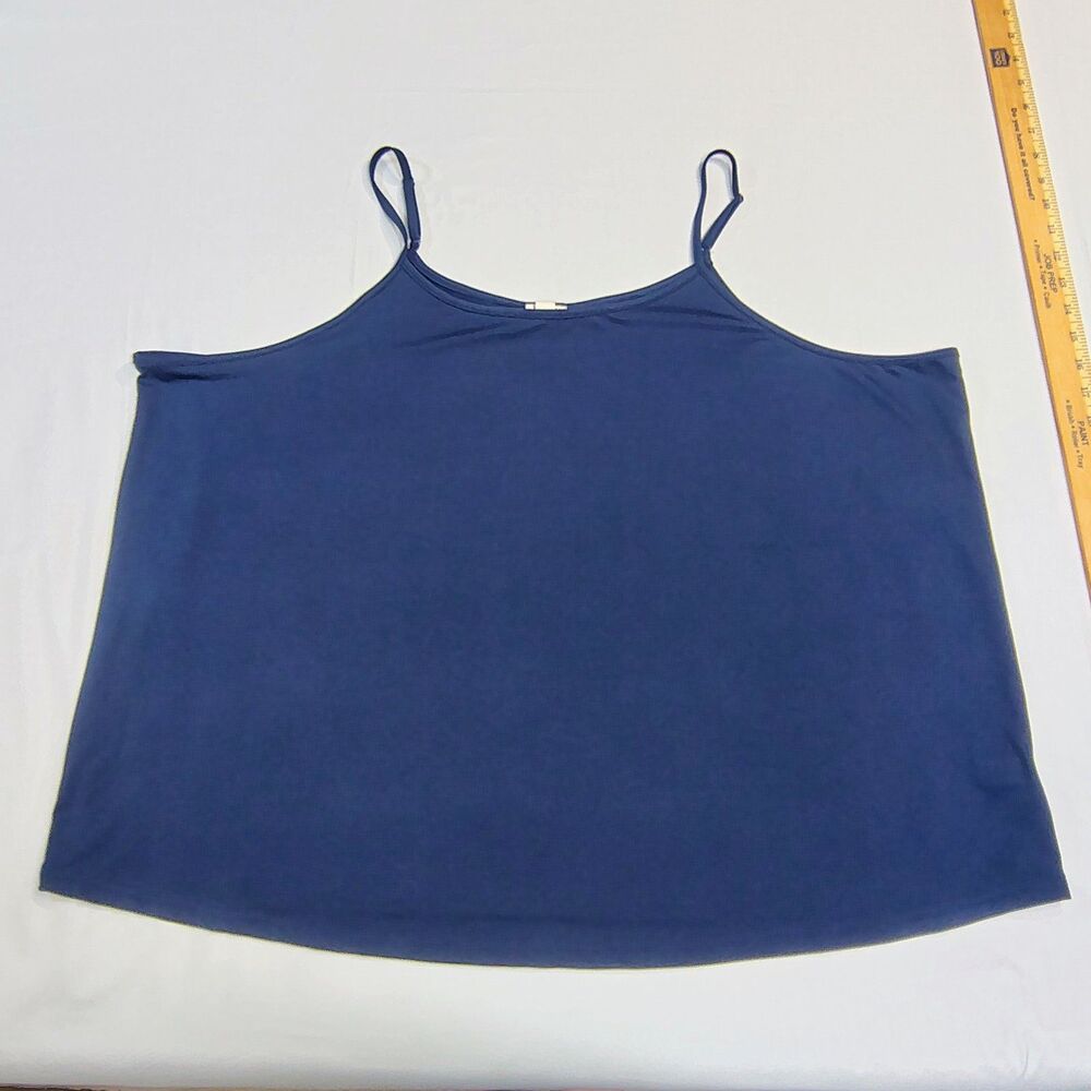 Truth + Style Essential Knit Spaghetti Strap Cami Tank Top Navy Blue Sz 3X